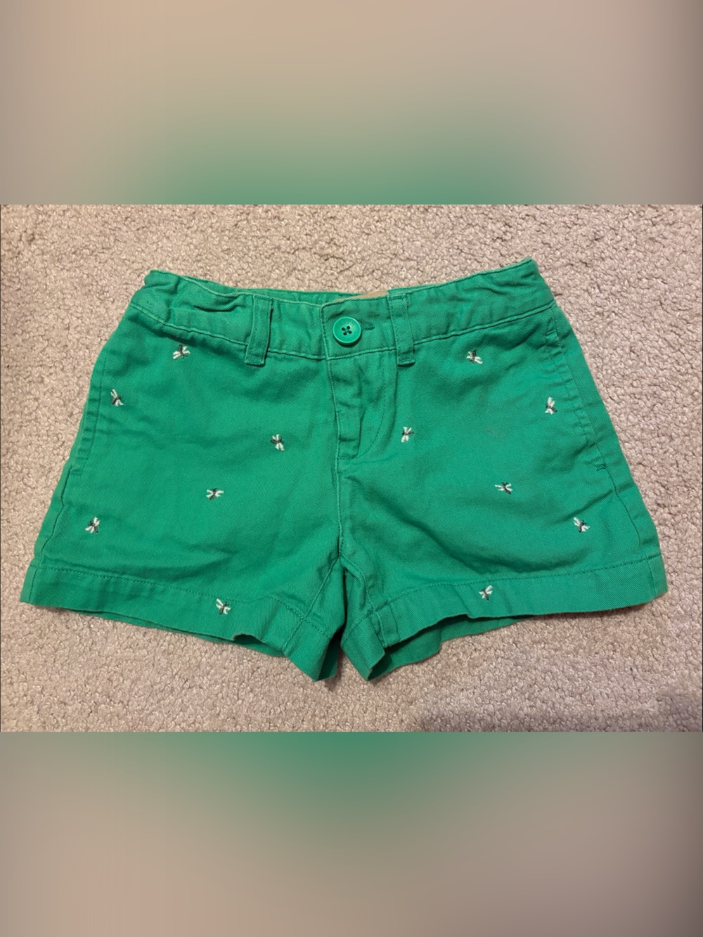 Ralph Lauren Classic Chino Green Embroidered Cotton Girl’s Dragonfly Shorts 5